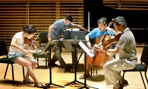 Artists rehearsing for the Gamper Festival of Contemporary Music