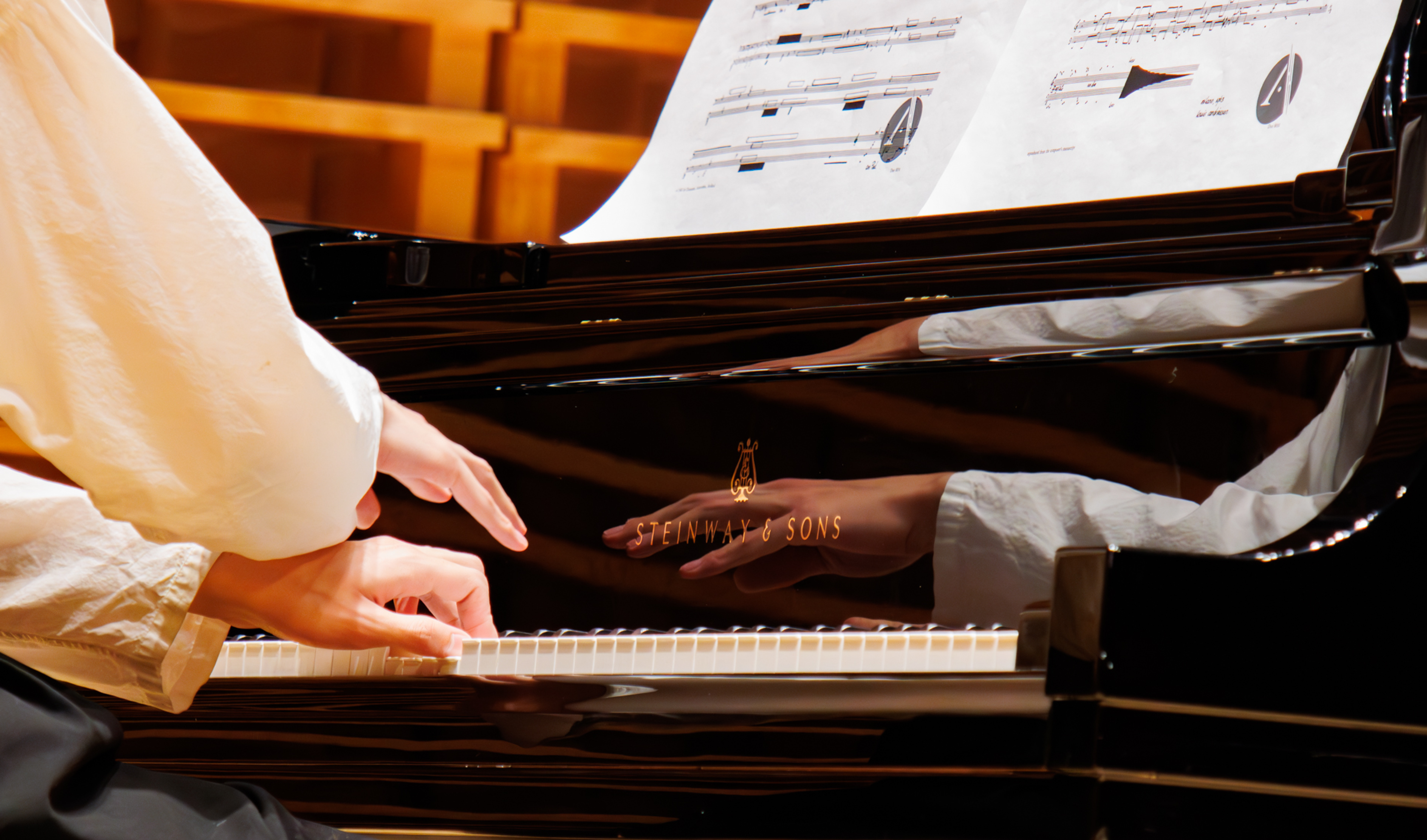 Photo of composition student performing.