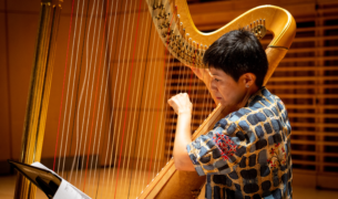 Photo of harp faculty June Han.